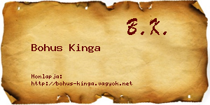 Bohus Kinga névjegykártya