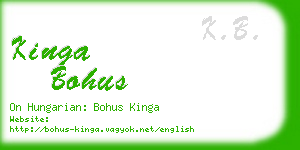 kinga bohus business card